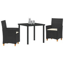 Have Spisebordssæt 3 pcs Sort polyrattan