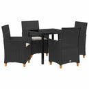 Have Spisebordssæt 5 pcs Sort polyrattan