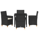 Have Spisebordssæt 5 pcs Sort polyrattan