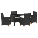 Have Spisebordssæt 5 pcs Sort polyrattan