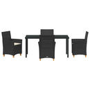 Have Spisebordssæt 5 pcs Sort polyrattan