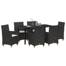 Have Spisebordssæt 7 pcs Sort polyrattan