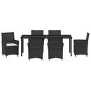 Have Spisebordssæt 7 pcs Sort polyrattan