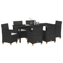 Have Spisebordssæt 7 pcs Sort polyrattan