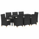 Have Spisebordssæt 9 pcs Sort polyrattan