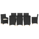 Have Spisebordssæt 9 pcs Sort polyrattan