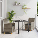 Have Spisebordssæt 3 pcs Grå polyrattan