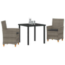Have Spisebordssæt 3 pcs Grå polyrattan