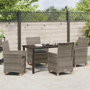 Have Spisebordssæt 5 pcs Grå polyrattan
