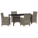 Have Spisebordssæt 5 pcs Grå polyrattan