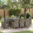 Have Spisebordssæt 9 pcs Grå polyrattan