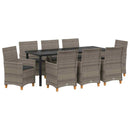 Have Spisebordssæt 9 pcs Grå polyrattan