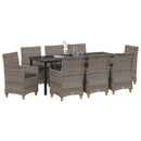 Have Spisebordssæt 9 pcs Grå polyrattan