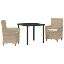 Have Spisebordssæt 3 pcs Beige polyrattan