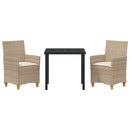 Have Spisebordssæt 3 pcs Beige polyrattan