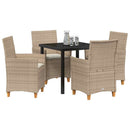 Have Spisebordssæt 5 pcs Beige polyrattan