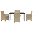 Have Spisebordssæt 5 pcs Beige polyrattan
