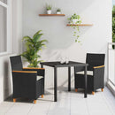 Have Spisebordssæt 3 pcs Sort polyrattan