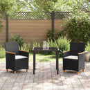 Have Spisebordssæt 3 pcs Sort polyrattan