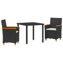 Have Spisebordssæt 3 pcs Sort polyrattan