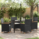 Have Spisebordssæt 5 stk. Sort polyrattan