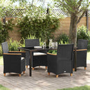 Have Spisebordssæt 5 pcs Sort polyrattan