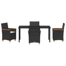 Have Spisebordssæt 5 pcs Sort polyrattan