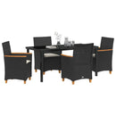 Have Spisebordssæt 5 pcs Sort polyrattan