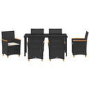 Have Spisebordssæt 7 pcs Sort polyrattan