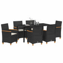 Have Spisebordssæt 7 pcs Sort polyrattan