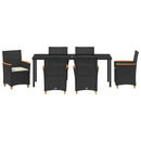 Have Spisebordssæt 7 pcs Sort polyrattan