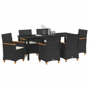 Have Spisebordssæt 7 pcs Sort polyrattan