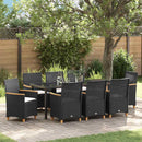 Have Spisebordssæt 9 pcs Sort polyrattan
