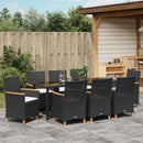 Have Spisebordssæt 9 pcs Sort polyrattan