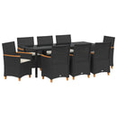Have Spisebordssæt 9 pcs Sort polyrattan