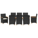 Have Spisebordssæt 9 pcs Sort polyrattan
