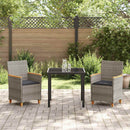 Have Spisebordssæt 3 pcs Grå polyrattan