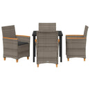 Have Spisebordssæt 5 pcs Grå polyrattan