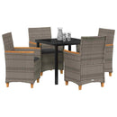 Have Spisebordssæt 5 pcs Grå polyrattan