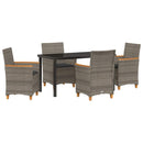 Have Spisebordssæt 5 pcs Grå polyrattan