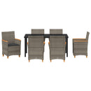 Have Spisebordssæt 7 pcs Grå polyrattan