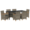 Have Spisebordssæt 7 pcs Grå polyrattan