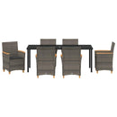 Have Spisebordssæt 7 pcs Grå polyrattan