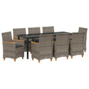 Have Spisebordssæt 9 pcs Grå polyrattan