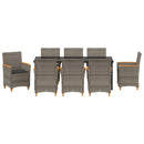 Have Spisebordssæt 9 pcs Grå polyrattan