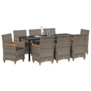 Have Spisebordssæt 9 pcs Grå polyrattan