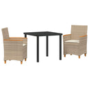 Have Spisebordssæt 3 pcs Beige polyrattan