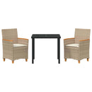 Have Spisebordssæt 3 pcs Beige polyrattan