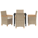 Have Spisebordssæt 5 pcs Beige polyrattan