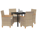 Have Spisebordssæt 5 pcs Beige polyrattan